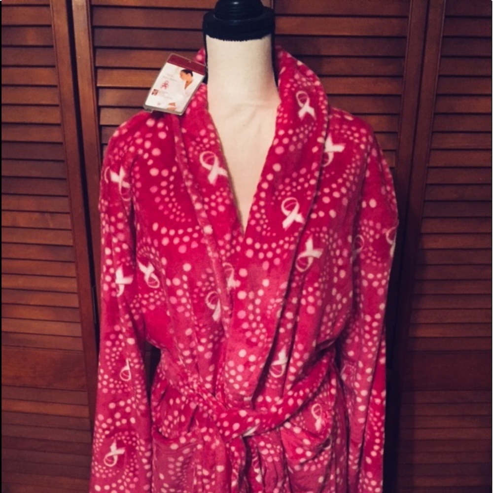 💕🎀 Supporting Breast Cancer Pink Ribbon Robe🎀💕